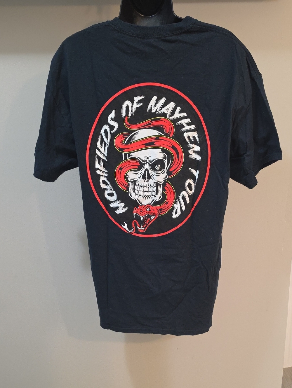 Modifieds of Mayhem Tour Graphic Tee - Black with Red Skull Design